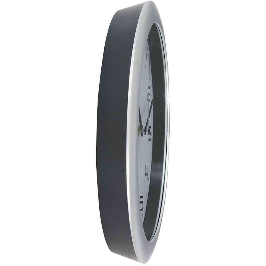 Alba Wall Clock - Analog - Quartz - White Main Dial - Metallic Gray - Classic Style