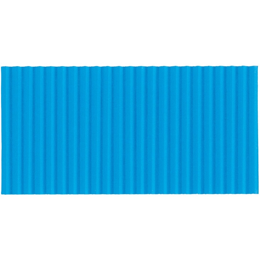 Corobuff Roll - Bulletin Board, Table Skirting, Decoration, Project, Craft, Painting, Glue - 48" (1219.20 mm)Width x 25 ft (7620 mm)Length - Guideline Pattern - 1 Roll - Brite Blue - Corrugated Rolls & Borders - PAC11171