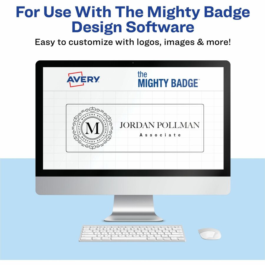 The Mighty Badge® Mighty Badge Professional Reusable Name Badge System - Plastic - Silver