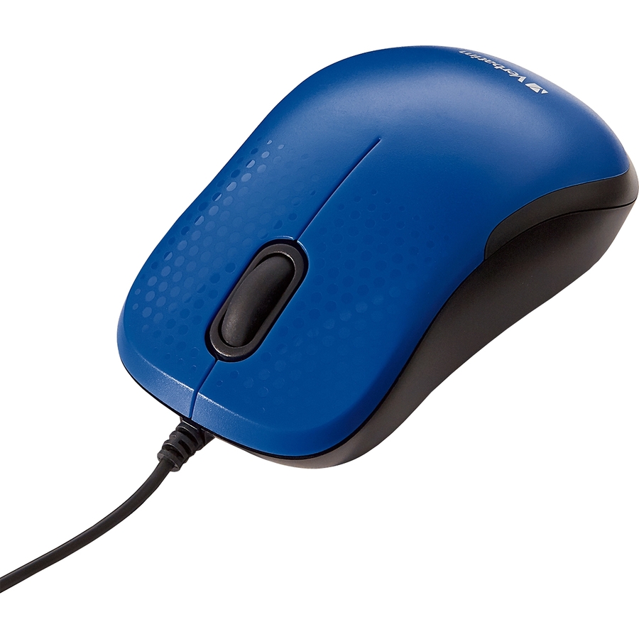 Verbatim Silent Corded Optical Mouse - Blue - Optical - Cable - Blue - USB - Scroll Wheel - 3 Button(s) = VER70233