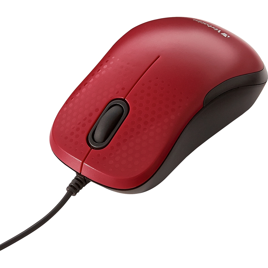 Verbatim Silent Corded Optical Mouse - Red - Optical - Cable - Red - USB - Scroll Wheel - 3 Button(s) = VER70234