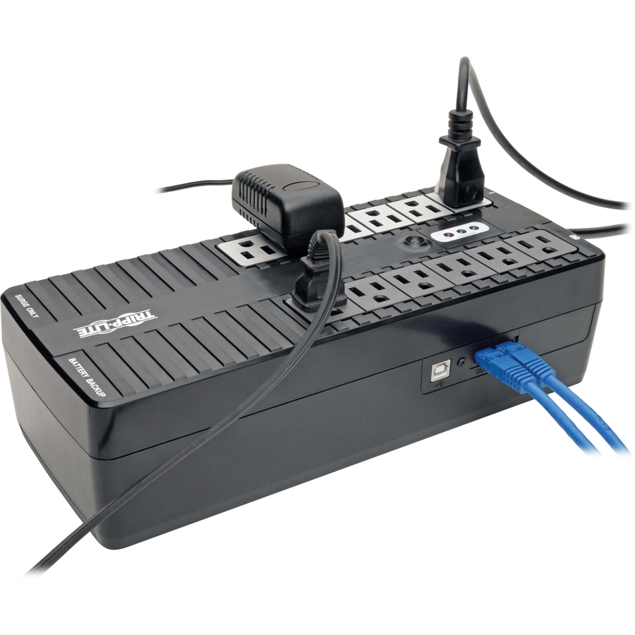 Tripp Lite BC800U 800VA Desktop/Tower/Wall Mountable UPS - Ultra-compact Desktop/Tower/Wall Mount - 8 Hour Recharge - 2 Minute Stand-by - 120 V AC Input - 110 V AC, 115 V AC, 120 V AC Output - Single Phase - 12 x NEMA 5-15R