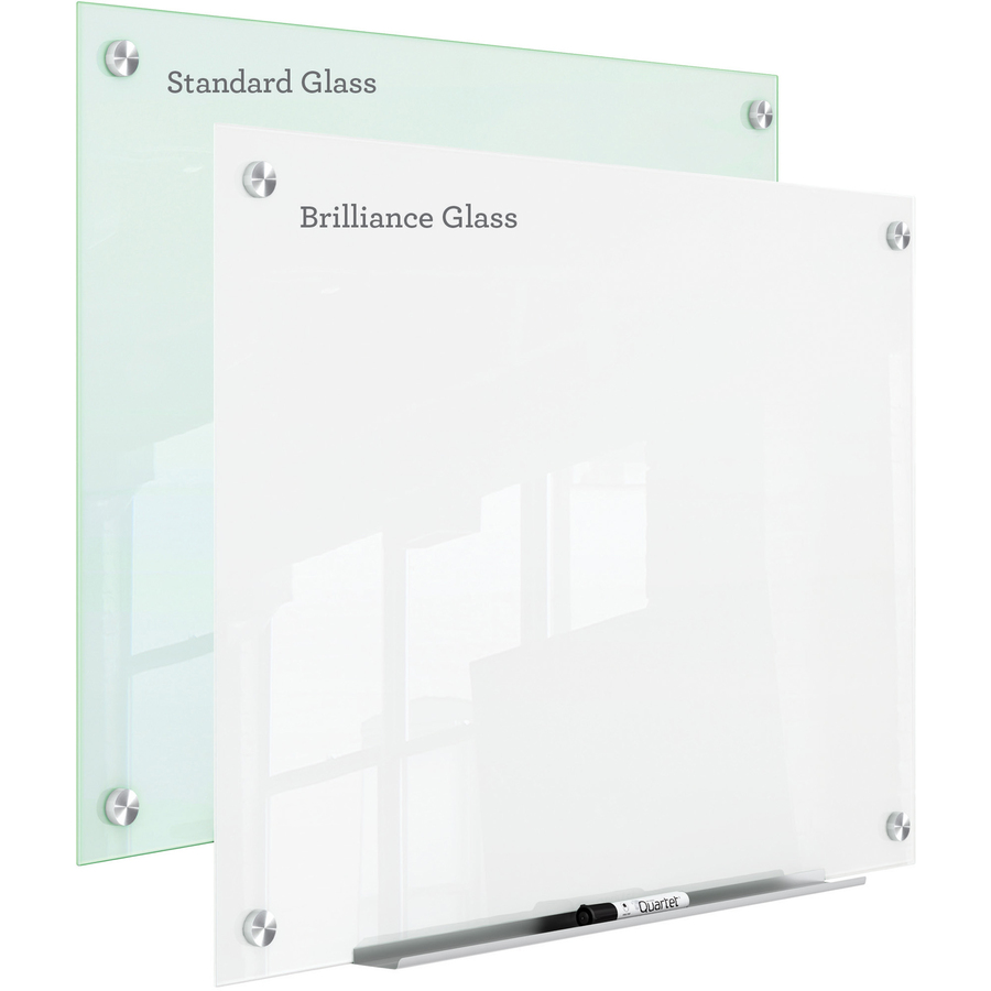 Quartet Magnetic Glass Dry-Erase Board - 36" (3 ft) Width x 24" (2 ft) Height - Brilliance White Tempered Glass Surface - Rectangle - Horizontal/Vertical - Magnetic - 1 Each