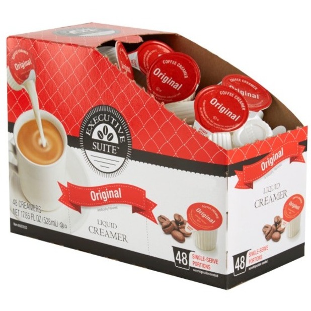 Executive Suite® Liquid Coffee Creamer, Original Flavor, 0.38 Oz Single Serve, Box Of 48