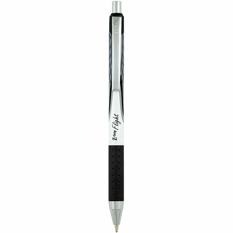 Zebra Pen Z-Grip Flight Retractable Ballpoint Pens - 1.2 mm Pen Point Size - Retractable - Black - 24 / Pack