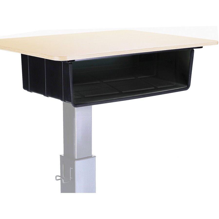 Lorell 28" Sit-to-Stand School Desk - Black Oak Square Top - Adjustable Height - 24" to 40" Adjustment - 40" Height x 28" Width x 20" Length - Assembly Required - 1 Each