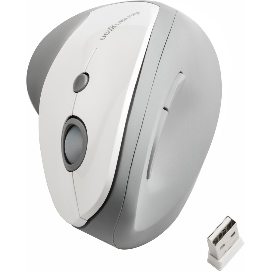 Kensington Pro Fit Ergo Vertical Wireless Mouse - White/Grey - Mice - KMWK75520WW