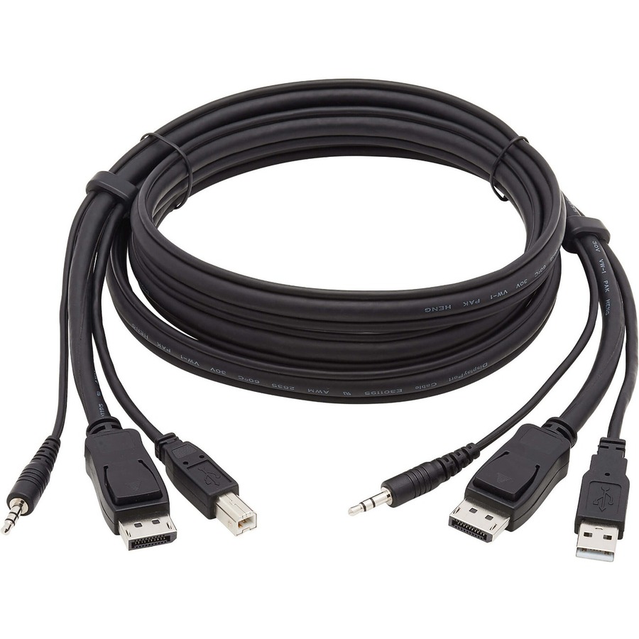 Tripp Lite by Eaton DisplayPort KVM Cable Kit 3 in 1 - 4K DisplayPort USB 3.5 mm Audio (3xM/3xM) 4:4:4 6 ft. (1.83 m) Black