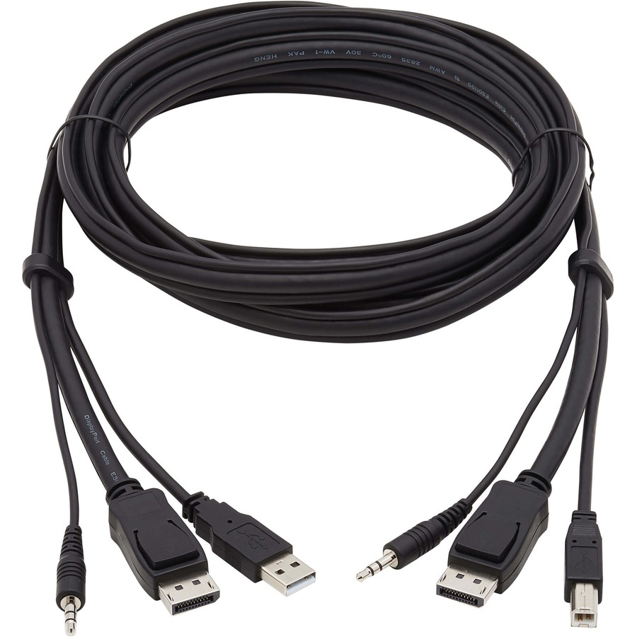 Tripp Lite by Eaton DisplayPort KVM Cable Kit 3 in 1 - 4K DisplayPort USB 3.5 mm Audio (3xM/3xM) 4:4:4 10 ft. (3.05 m) Black