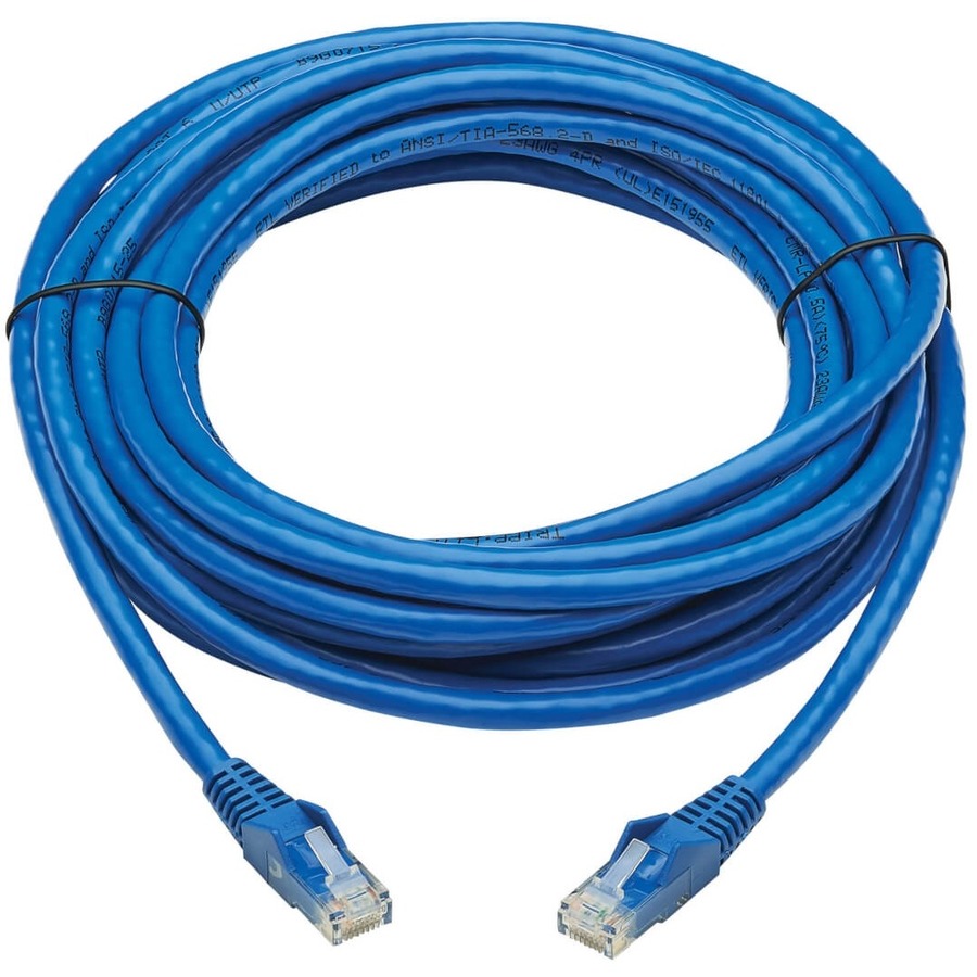 Tripp Lite by Eaton Cat6 Gigabit Snagless Molded UTP Ethernet Cable (RJ45 M/M) PoE CMR-LP Blue 20 ft. (6.09 m)