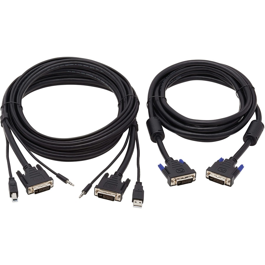 Eaton Tripp Lite Series Dual DVI KVM Cable Kit - DVI, USB, 3.5 mm Audio (3xM/3xM) + DVI (M/M), 10 ft. (3.05 m)