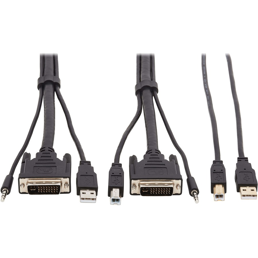 Tripp Lite by Eaton DVI KVM Cable Kit - DVI USB 3.5 mm Audio (3xM/3xM) + USB (M/M) 6 ft. (1.83 m)