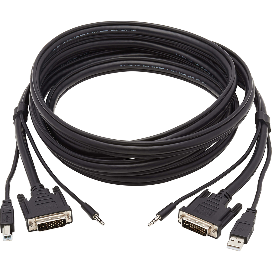 Tripp Lite by Eaton DVI KVM Cable Kit 3 in 1 - DVI USB 3.5 mm Audio (3xM/3xM) 10 ft. (3.05 m)