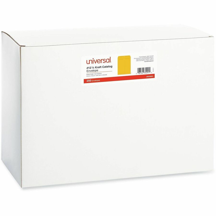 Universal Envelope - Catalog - #12 1/2 - 28 lb - Self Adhesive - Brown Kraft - Kraft Paper - 250 / Box