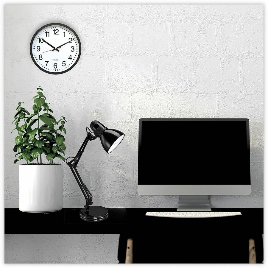 Universal Products Wall Clock - Analog - Quartz - Black Case - Plastic