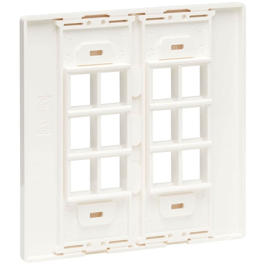 Eaton Tripp Lite Series 12-Port Keystone Double-Gang Faceplate, White, TAA