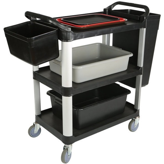 Globe Utility Cart Small Black - 90.72 kg Capacity - 33" Length x 17" Width x 37" Height - Black - 1 Each - Utility/Service Carts - GCP5001