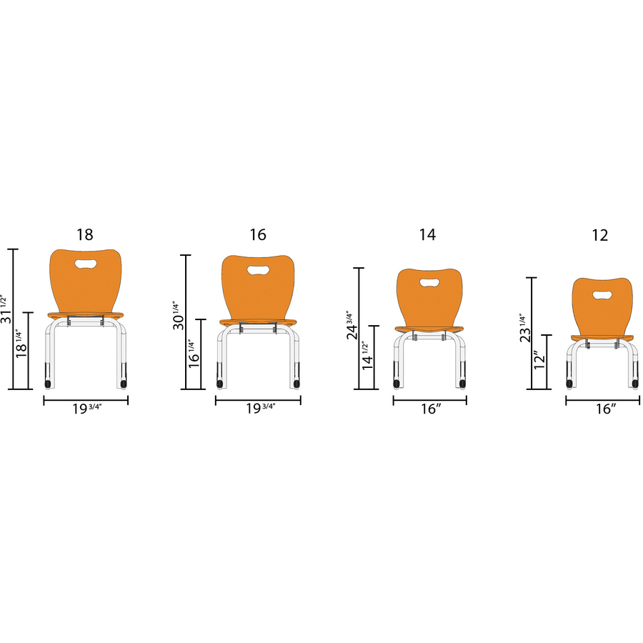 Smooth Rocker Chair - Burgundy Polypropylene Seat - Burgundy Polypropylene Back - Chrome Tubular Steel Frame - 5 Each - Educational Seating - ALUCSMROCKER12BR