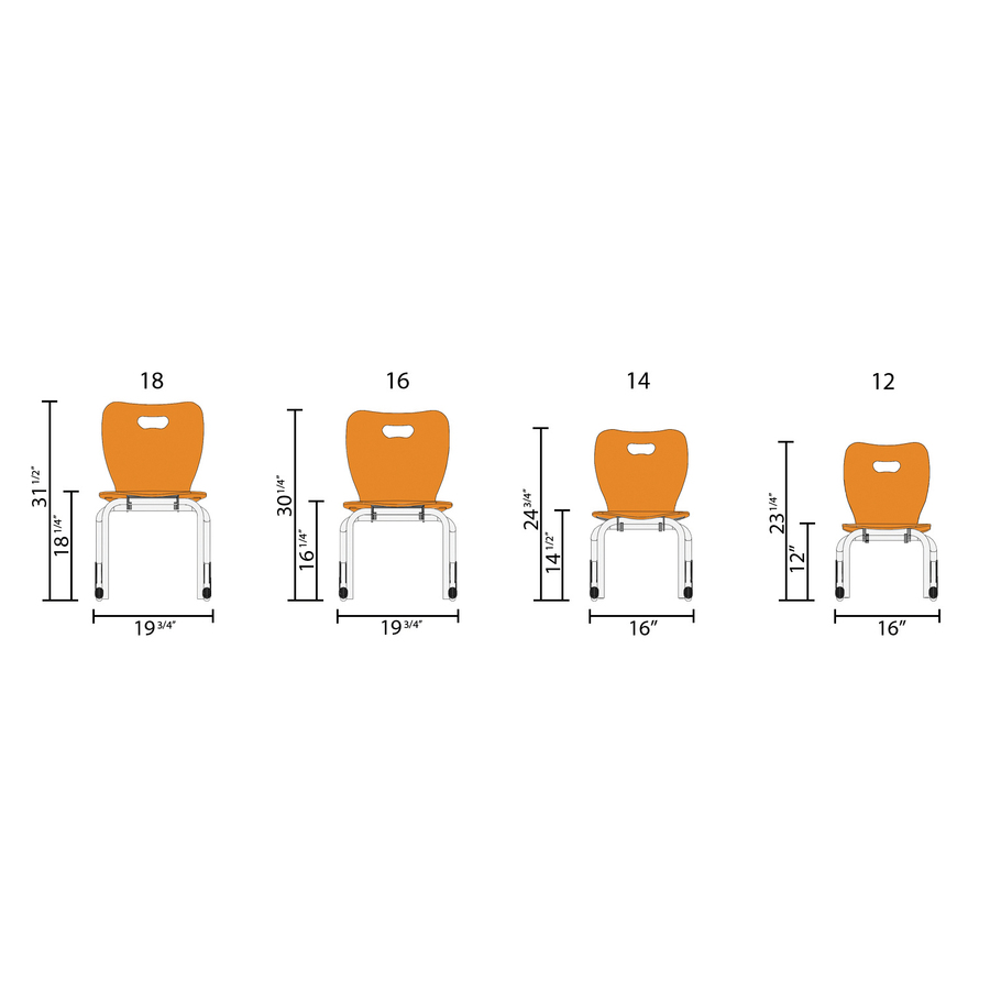 Smooth Rocker Chair - Green Polypropylene Seat - Green Polypropylene Back - Chrome Tubular Steel Frame - 5Each - Educational Seating - ALUCSMROCKER18GR