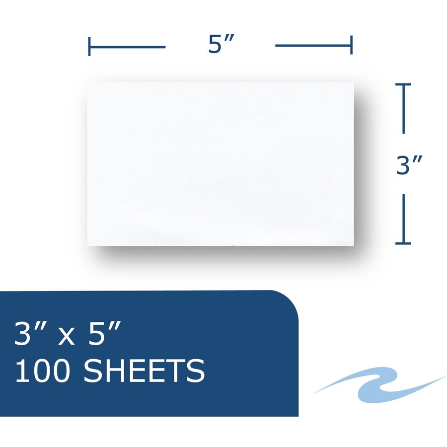 Picture of Roaring Spring Case of 36 Packs of Recycled Index Cards, 3"x5" , 100 sheets of White Recycled 100# Index Per Pack, unRuled