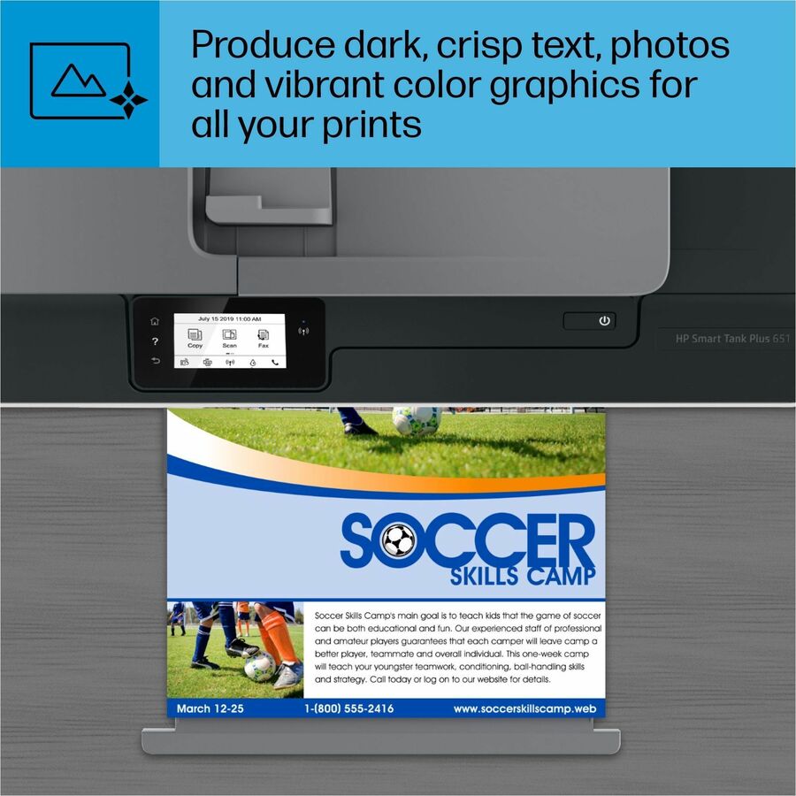 HP 651 Wired & Wireless Smart Tank Plus Inkjet Multifunction Printer - Color