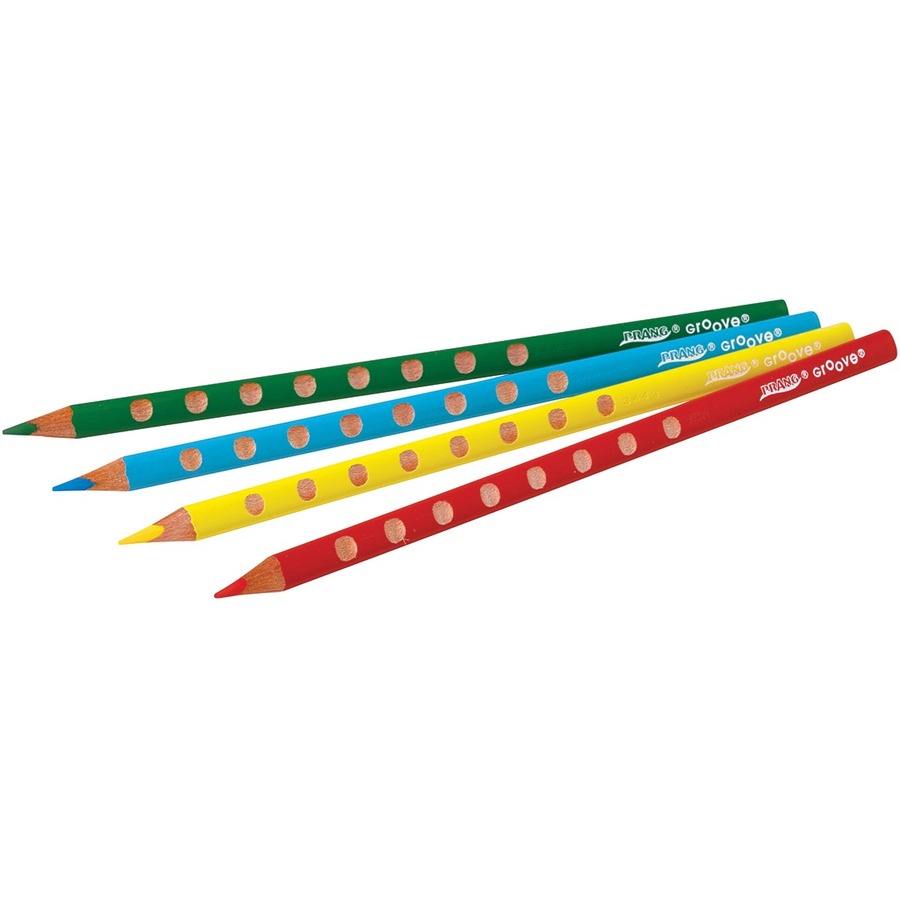 Prang Groove Coloured Pencils - 12 Assorted Colours - Colored Pencils - DIX28112