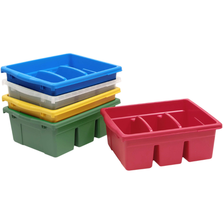 Copernicus Large Divided Tub - 6" Height x 12.5" Width15.8" Length - Clear - 1 Each - Storage Boxes & Containers - CPNCC4069C