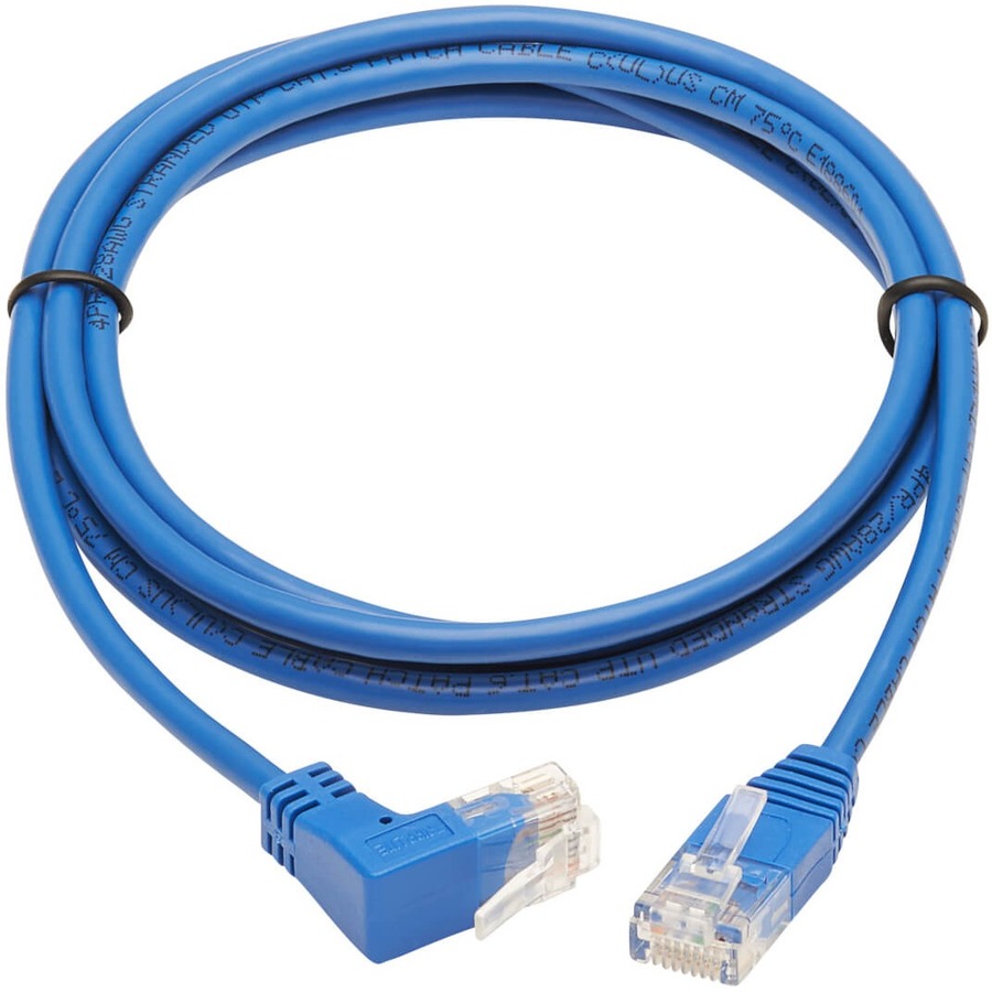 Tripp Lite by Eaton Up-Angle Cat6 Gigabit Molded Slim UTP Ethernet Cable (RJ45 Right-Angle Up M to RJ45 M) Blue 5 ft. (1.52 m)