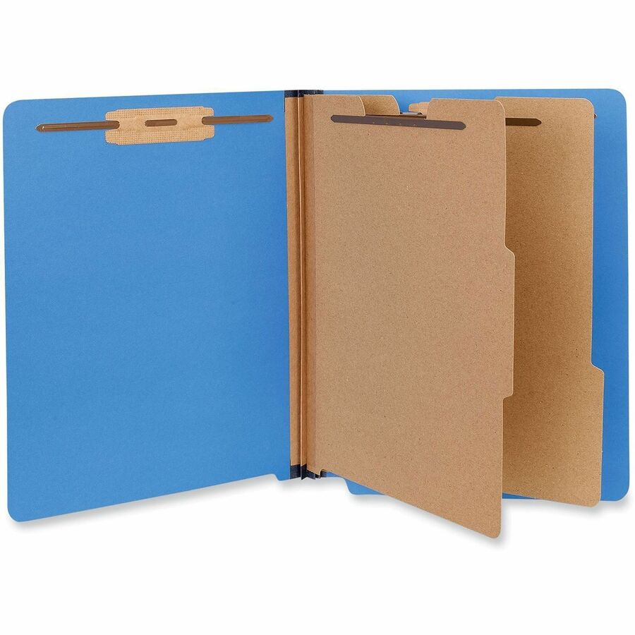Universal Straight Tab Cut Letter Classification Folder - 8 1/2" x 11" - 2" Expansion - 6 Fastener(s) - 2" Fastener Capacity - End Tab Location - 2 Divider(s) - Cobalt Blue - 10 Box