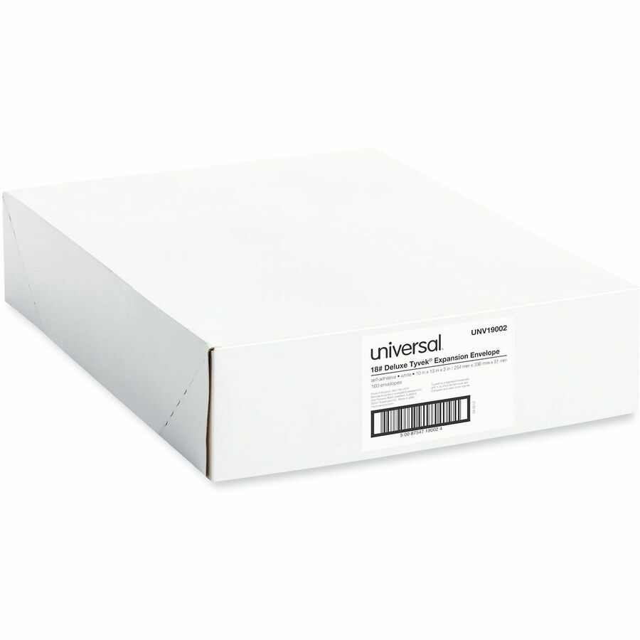 Universal Envelope - Catalog - #13 1/2 - 18 lb - Self Adhesive - White - Tyvek - 100 / Box