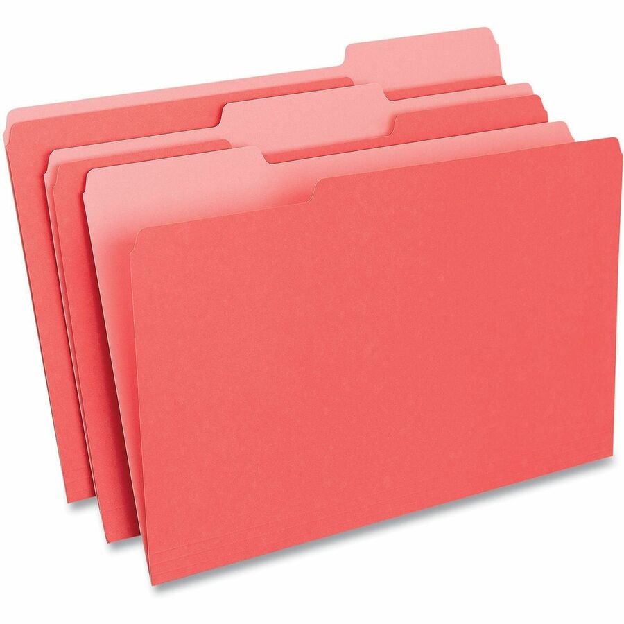 Universal 1/3 Tab Cut Legal Top Tab File Folder - 8 1/2" x 14" - Assorted Tab Position - 11 pt. - Stock - 100 Box