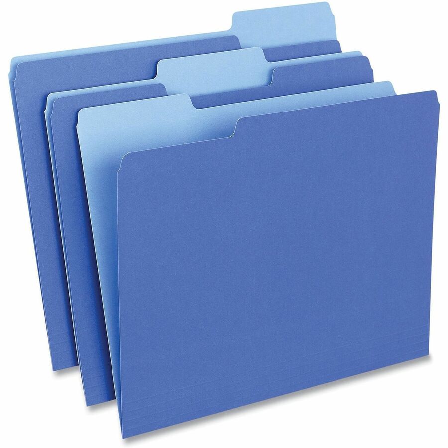 Universal 1/3 Tab Cut Letter Top Tab File Folder - 8 1/2" x 11" - Assorted Tab Position - 11 pt. - Stock - 100 Box