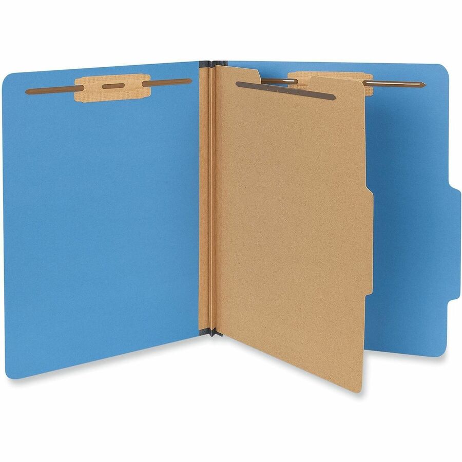Universal 2/5 Tab Cut Letter Classification Folder - 8 1/2" x 11" - 2" Expansion - 4 Fastener(s) - 2" Fastener Capacity - Top Tab Location - Right of Center Tab Position - 1 Divider(s) - Cobalt Blue - 10 Box