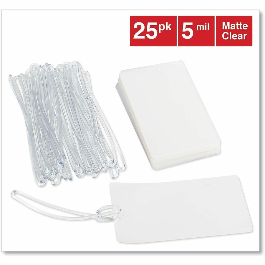 Universal Laminating Pouch - Laminating Pouch/Sheet Size: 4.25" Width x 5 mil Thickness - Matte - for Document, Sign, ID Card, Photo, Luggage Tag - Temperature Resistant, Liquid Resistant - Clear - Plastic - 25 / Pack