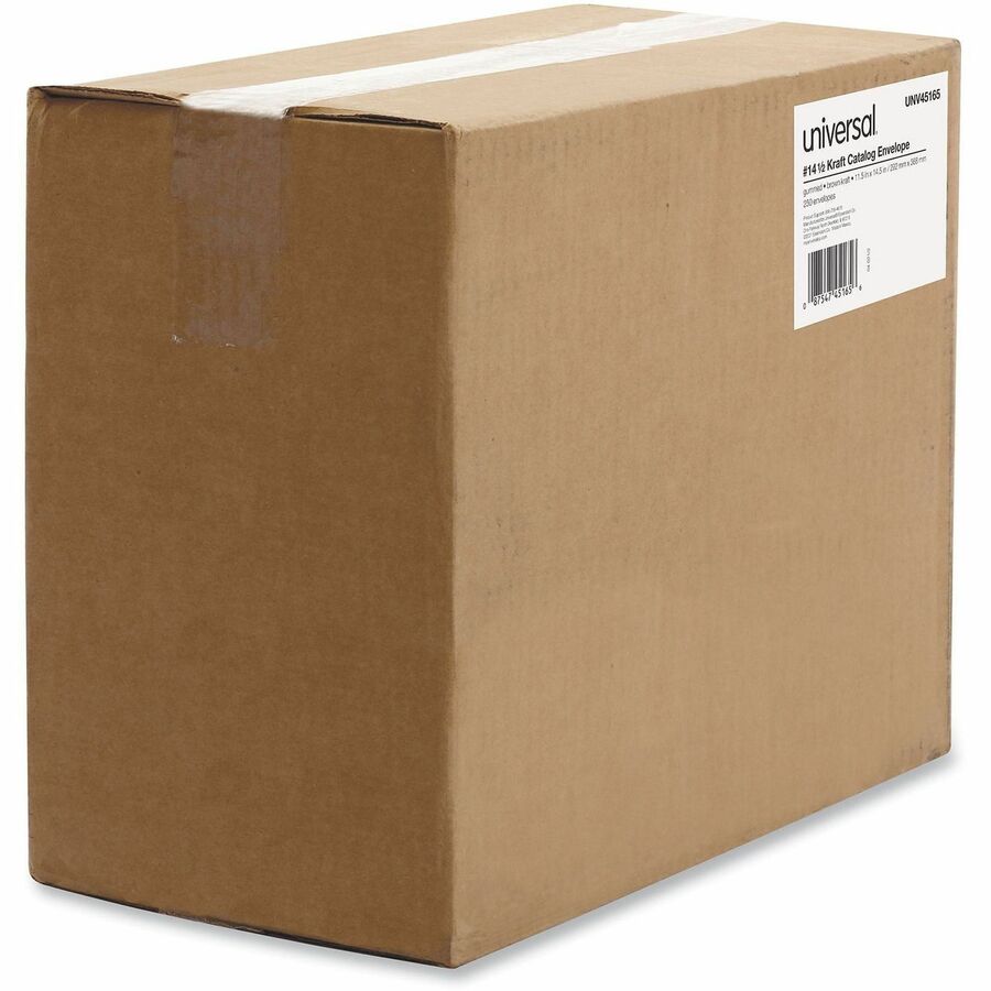 Universal Envelope - Catalog - #14 1/2 - 28 lb - Gummed - Brown Kraft - Kraft Paper - 250 / Box