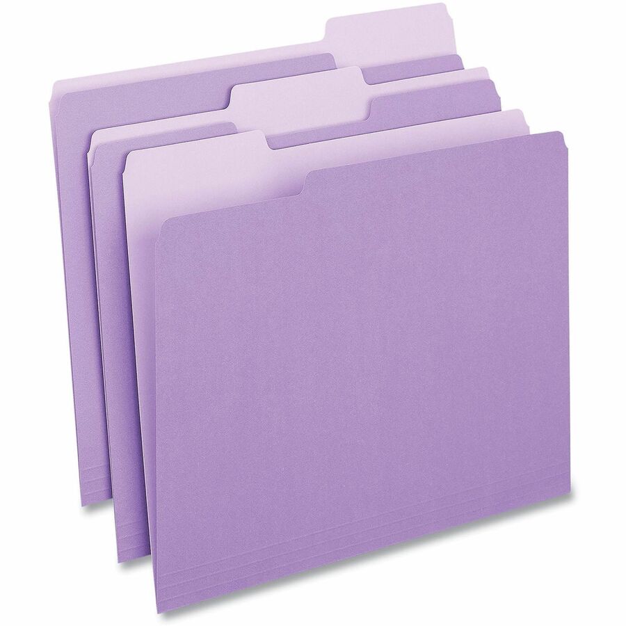 Universal 1/3 Tab Cut Letter Top Tab File Folder - 8 1/2" x 11" - Assorted Tab Position - 11 pt. - Stock - 100 Box