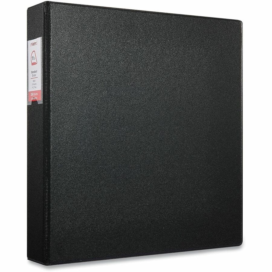 Universal Ring Binder - 1 1/2" Binder Capacity - Letter - 8 1/2" x 11" Sheet Size - 375 Sheet Capacity - 3 Ring(s) - Fastener(s): Ring - Pocket(s): 2, Inside Front & Back - Polypropylene - Black - Non-stick - 1 Each