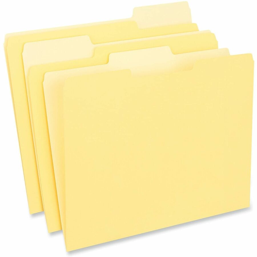 Universal 1/3 Tab Cut Letter Top Tab File Folder - 8 1/2" x 11" - Assorted Tab Position - 11 pt. - Stock - 100 Box