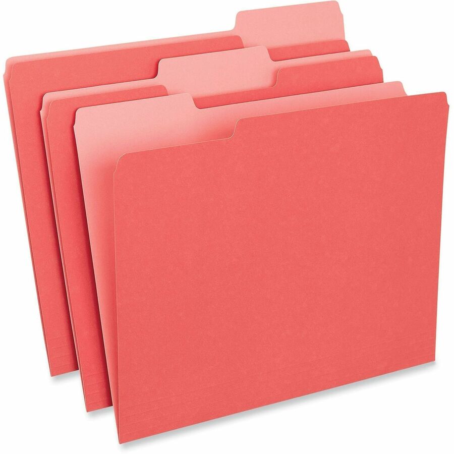 Universal 1/3 Tab Cut Letter Top Tab File Folder - 8 1/2" x 11" - Assorted Tab Position - 11 pt. - Stock - 100 Box