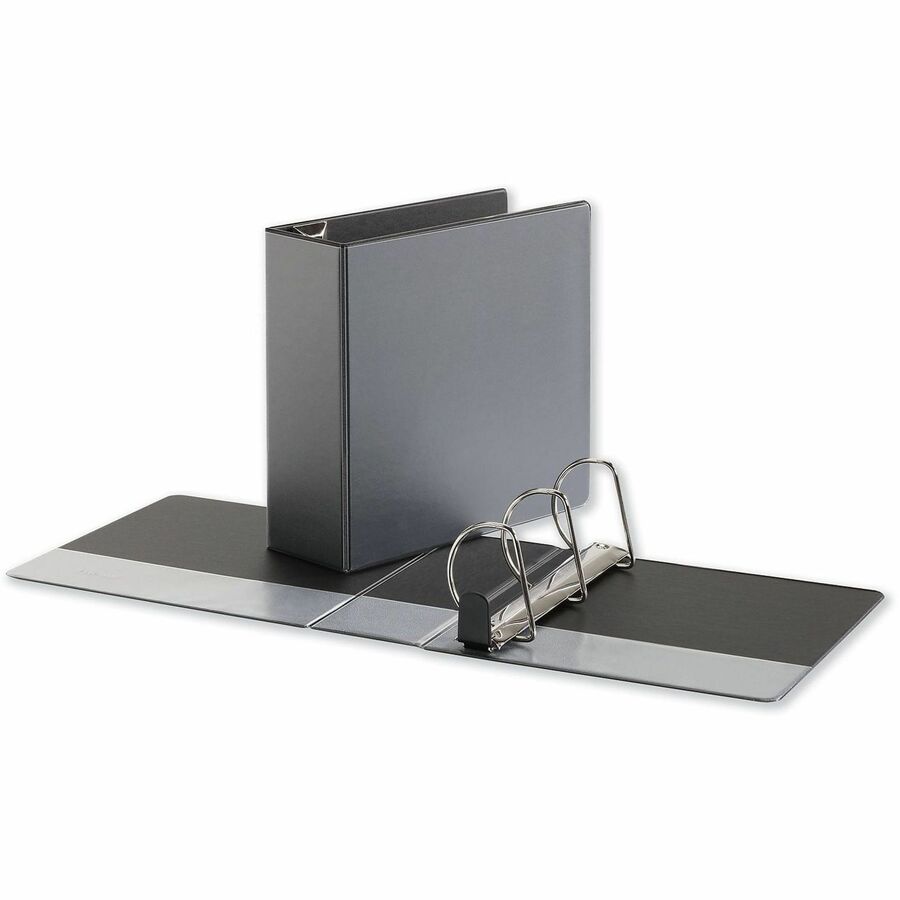 Universal Deluxe Easy-to-Open D-Ring View Binder, 3 Rings, 4" Capacity, 11 x 8.5, Black - 4" Binder Capacity - Letter - 8 1/2" x 11" Sheet Size - 880 Sheet Capacity - 3 Ring(s) - Fastener(s): Ring - Pocket(s): 2, Inside Front & Back - Polypropylene - Blac