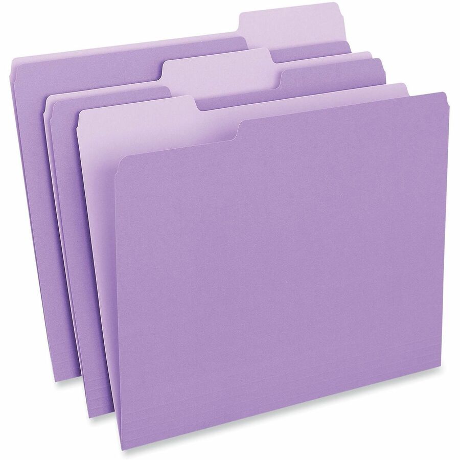 Universal 1/3 Tab Cut Letter Top Tab File Folder - 8 1/2" x 11" - Assorted Tab Position - 11 pt. - Stock - 100 Box