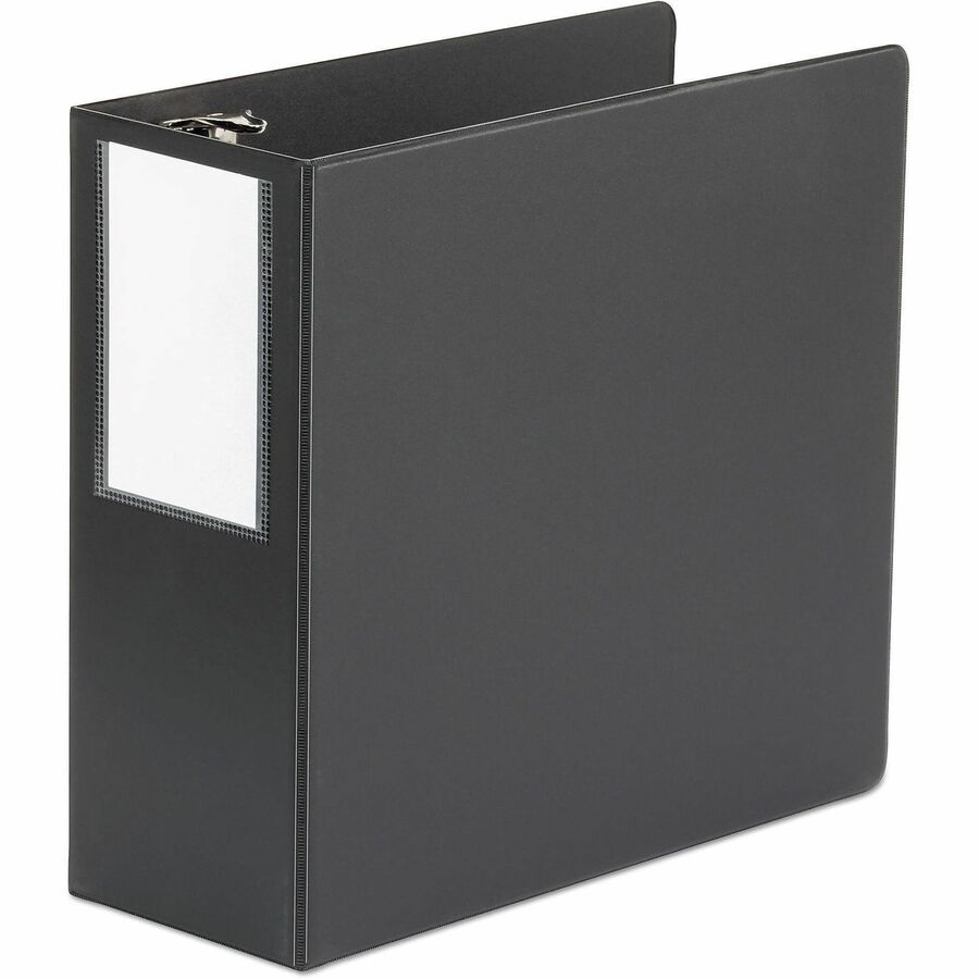 Universal Ring Binder - 5" Binder Capacity - Letter - 8 1/2" x 11" Sheet Size - 950 Sheet Capacity - 3 Ring(s) - Fastener(s): Ring - Pocket(s): 2, Inside Front & Back - Polypropylene - Black - Non-stick - 1 Each