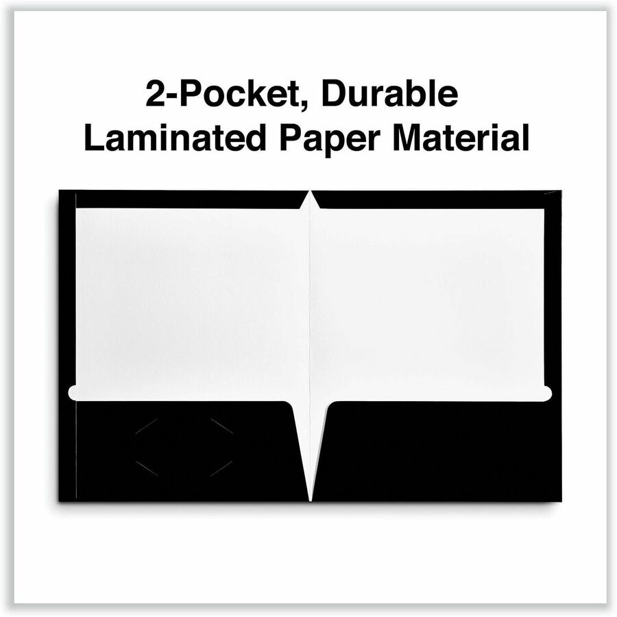 Universal Pocket Folder - 11" x 8 1/2" - 100 Sheets Capacity - 2 Inside Front & Back Pocket(s) - Laminated - 25 Box