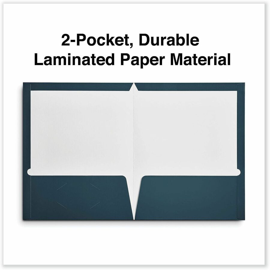 Universal Pocket Folder - 11" x 8 1/2" - 100 Sheets Capacity - 2 Inside Front & Back Pocket(s) - Laminated - 25 Box