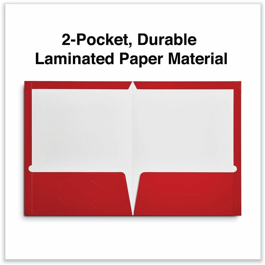 Universal Pocket Folder - 11" x 8 1/2" - 100 Sheets Capacity - 2 Inside Front & Back Pocket(s) - Laminated - 25 Box