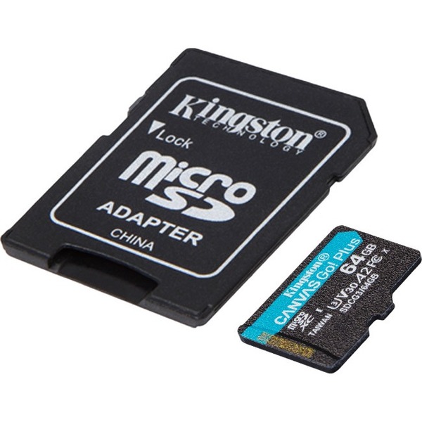 64GB MSDXC CANVAS GO PLUS 170R A2 U3 V30 CARD + ADAPTER