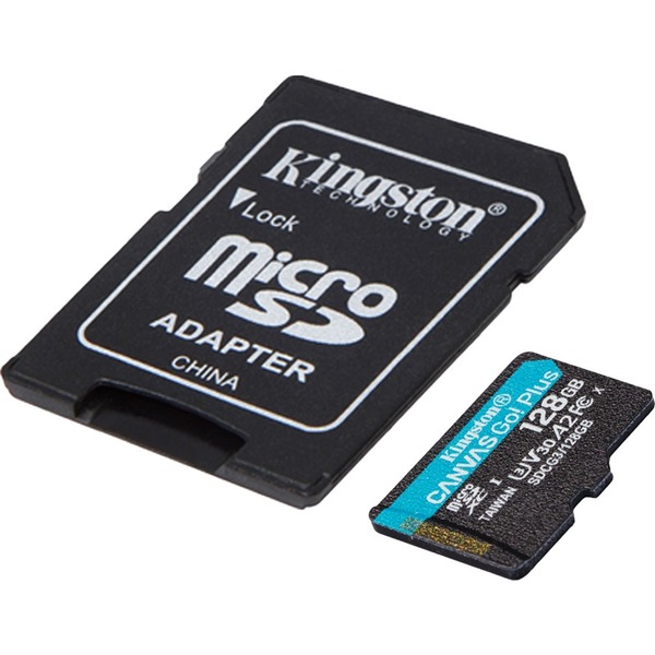 Kingston Canvas Go! Plus, 128GB microSDXC Memory Card w/ ADP