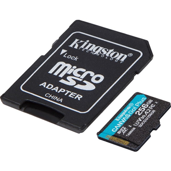 Kingston Canvas Go! Plus,  256GB microSDXC Memory Card w/ ADP