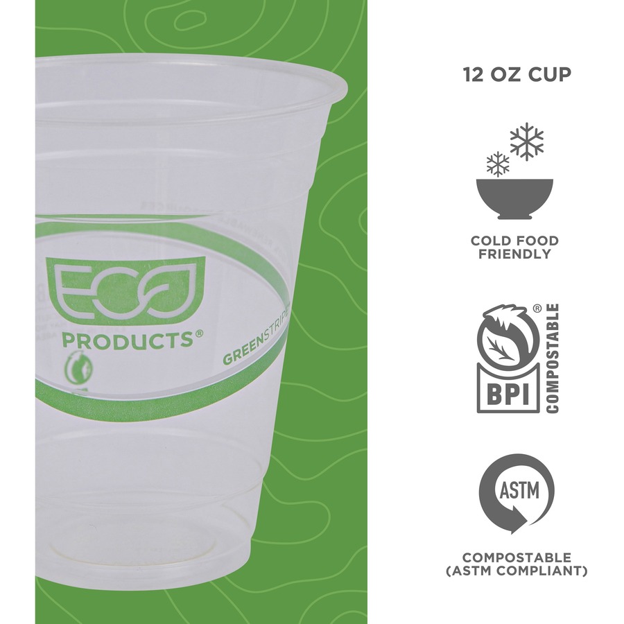 Green Plastic Cups - 12oz - 20 Pack