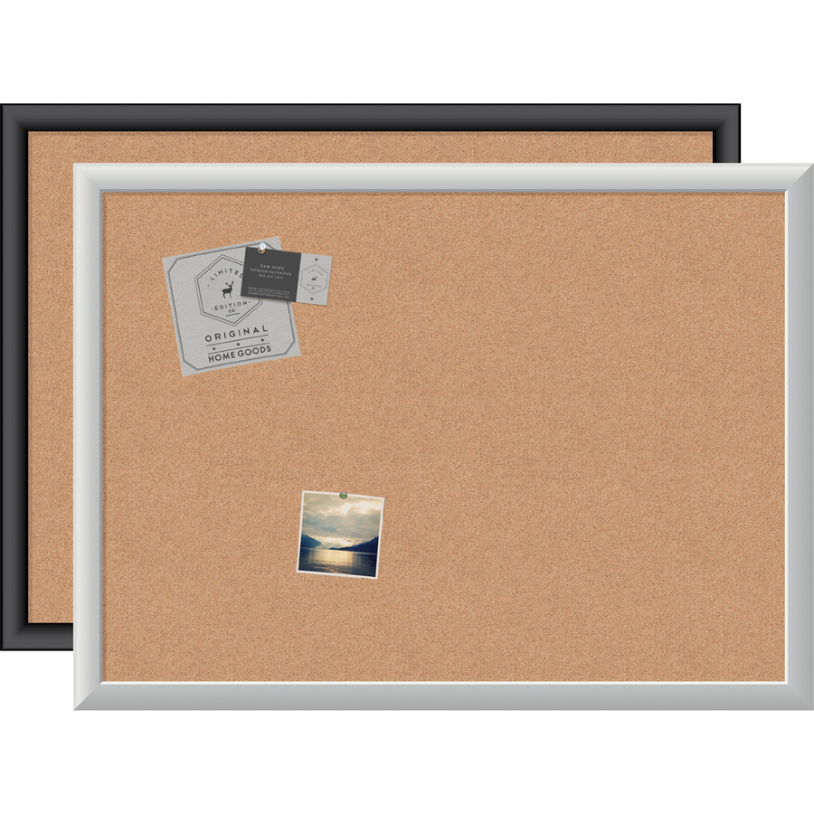 U Brands Cork Bulletin Board - Natural Cork Surface - Self-healing, Durable, Mounting System, Tackable, Sturdy - Black Medium Density Fiber (MDF) Frame - 1 - Bulletin Boards - UBR026U0001